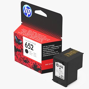 Box with HP 652 Ink Cartridge Black