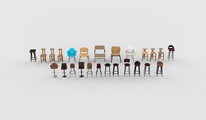 3D model Bar Stool set all 3D model