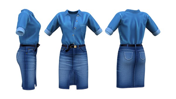 Denim skirt 2024 outfit 3d