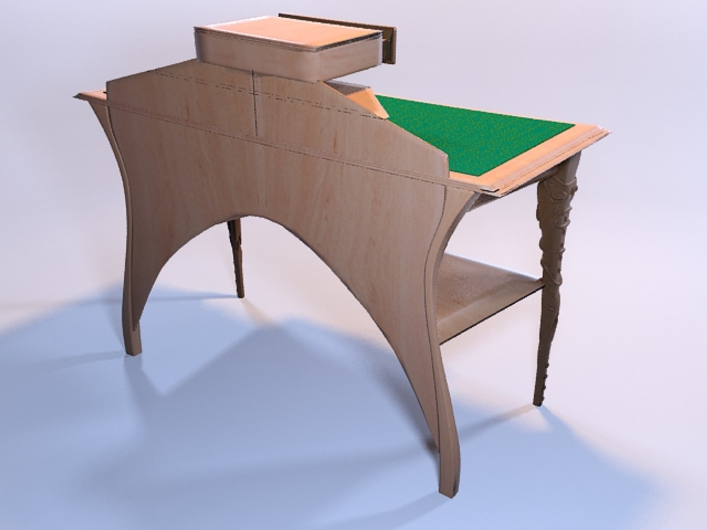 Free 3ds Model Table Bureau Art Nouveau