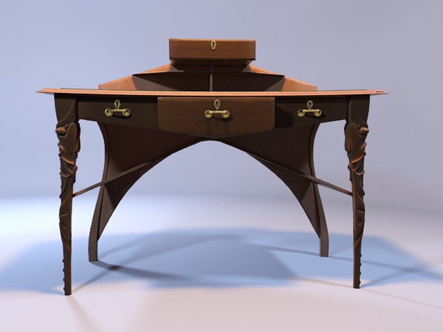 Free 3ds Model Table Bureau Art Nouveau