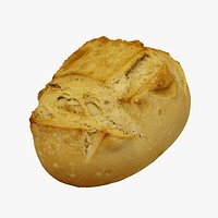 Crusty Round Italian Bread - Extreme Definition 3D Scanned
