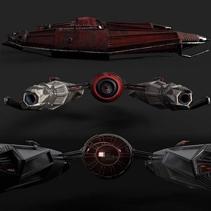 3D Spaceship Fighter Corvette 5 skins
