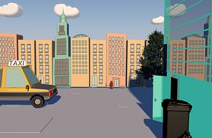 3D cartoon house city model