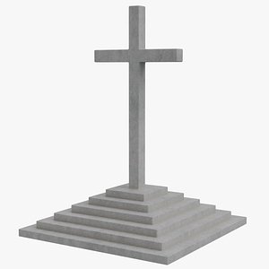 3D Abstract simple Holy cross Urban concrete