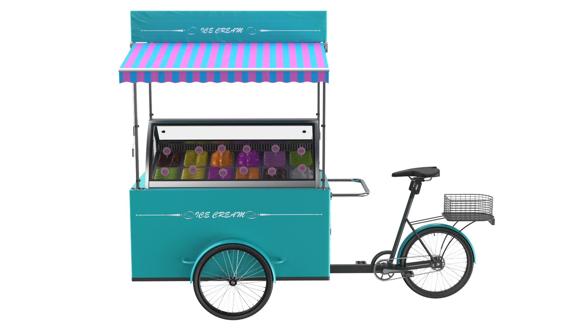 3D Two Detailed Ice Cream Carts TurboSquid 2121066