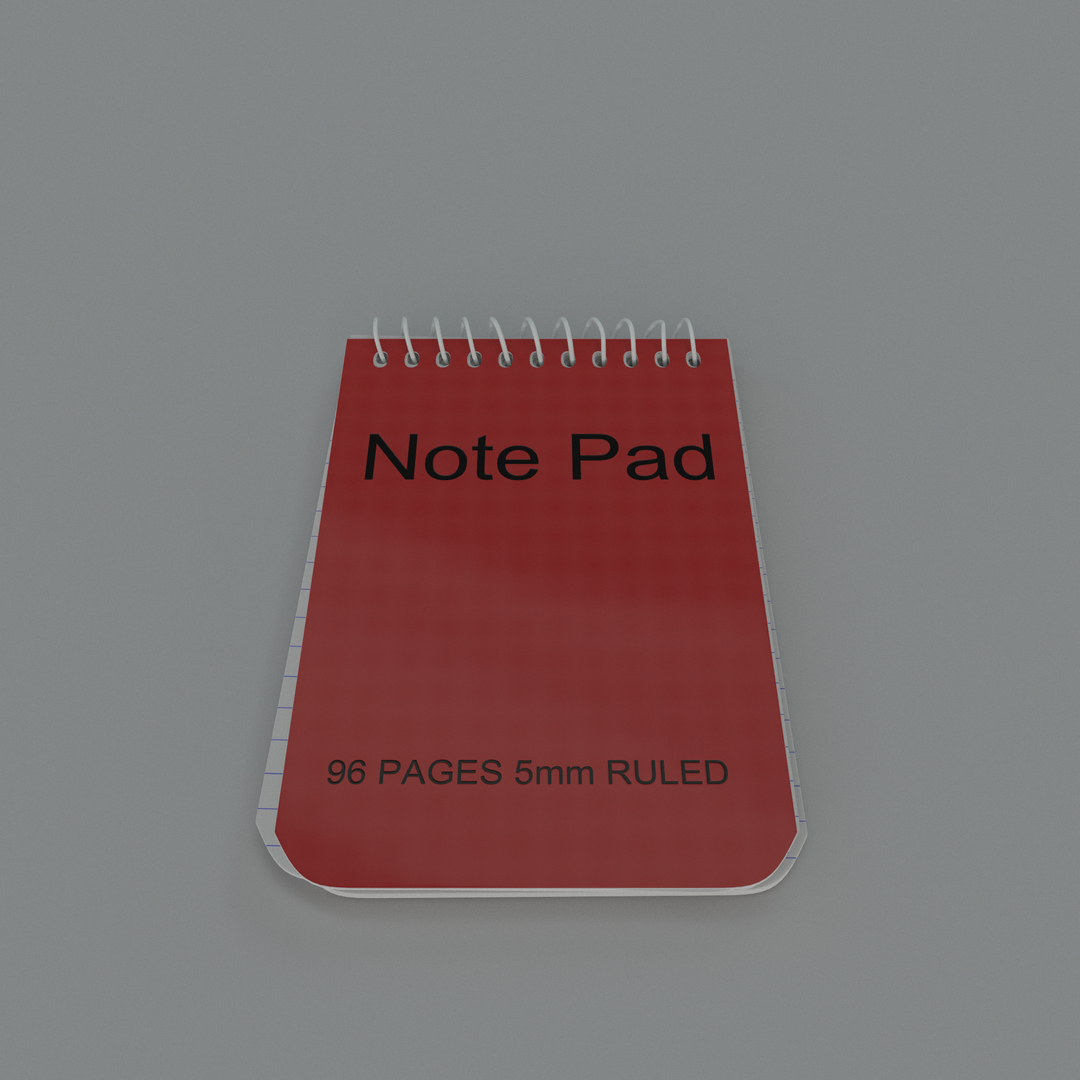 3dsmax note pad spiral