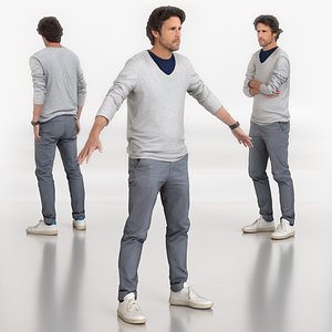 3D Rigged Man Character - 3D Scanned Figure 0048