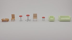 Low Poly Furnitures 3D