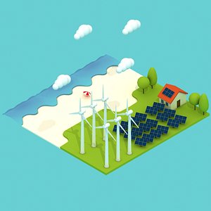 3d model set green