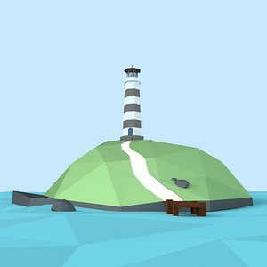 3d model island lighthouse