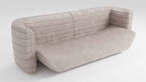 Modern style sofa made of light suede 3D model