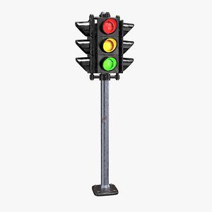Four Way Traffic Light 3D model