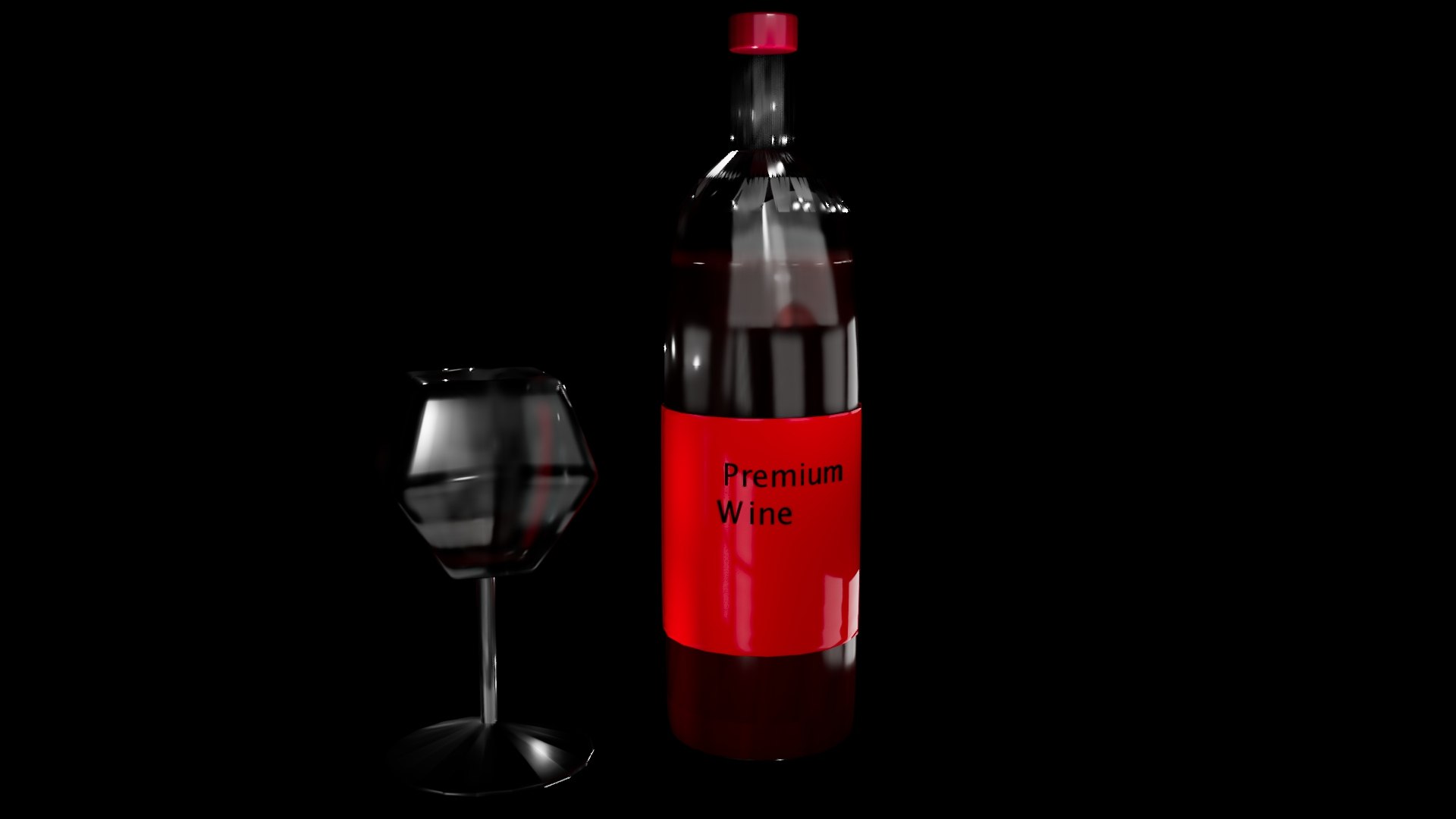 Wine Bottle and Glass Made in Maya 3D model TurboSquid 2017884