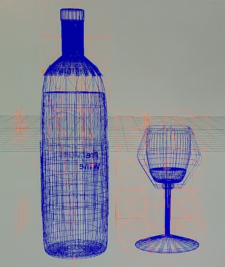 Wine Bottle And Glass Made In Maya 3D Model - TurboSquid 2017884