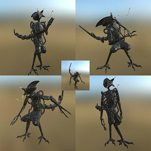 Alien Concept 03 9 Pose PBR