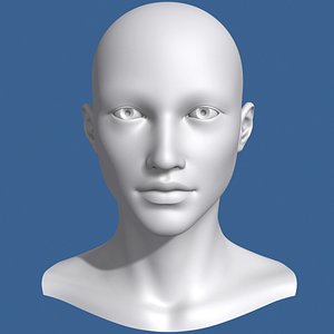 3d asian female head model