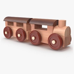 3D Wooden Toy Train 2