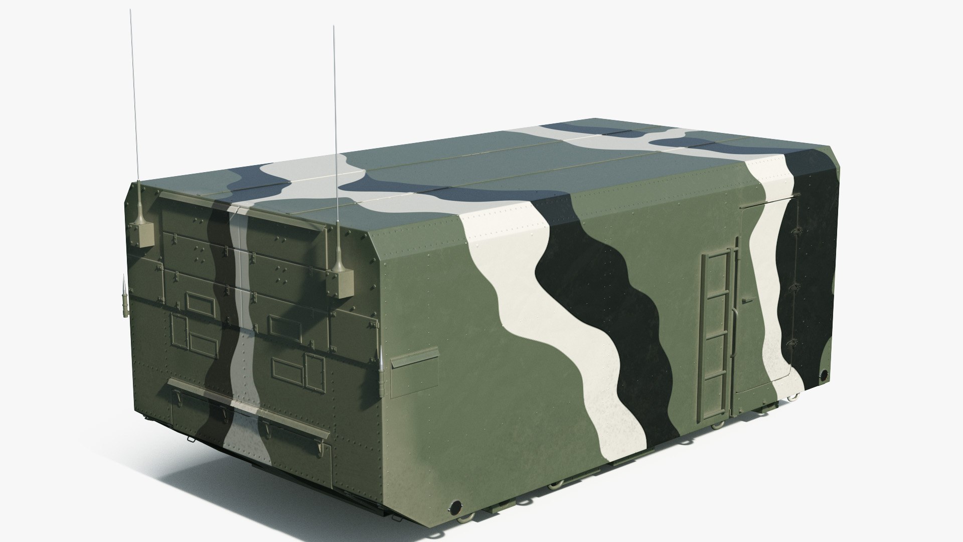 Camouflage Radar Cabin 3D model preview