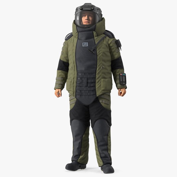 Man in EOD 10 Bomb Suit Stand Pose 3D model