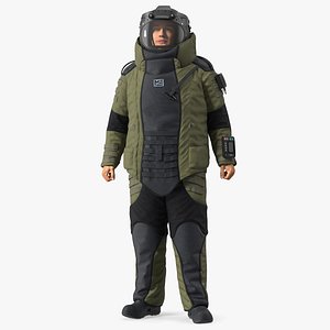 Man in EOD 10 Bomb Suit Stand Pose