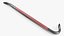 3D model old metal crowbar bar