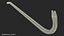 3D model old metal crowbar bar