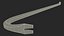 3D model old metal crowbar bar