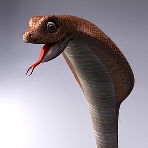 3d cartoon cobra snake