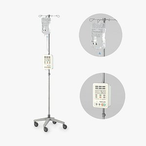 3D Hospital dripping Low-poly model