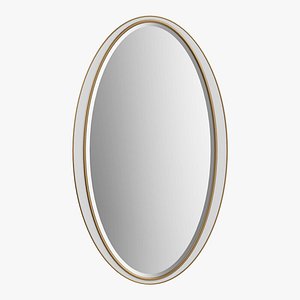 3D mirror white oval