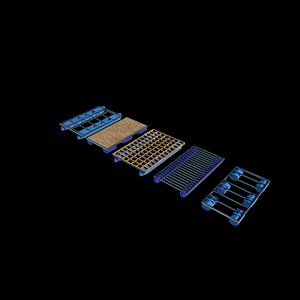 Pontoon boat set 3D model