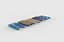 Pontonboot-Set 3D-Modell