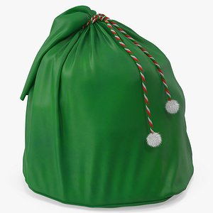 Santa Claus Green Bag with Gifts