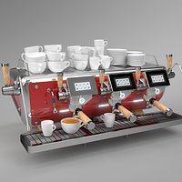 Astoria Coffee Machine Storm 3 group red