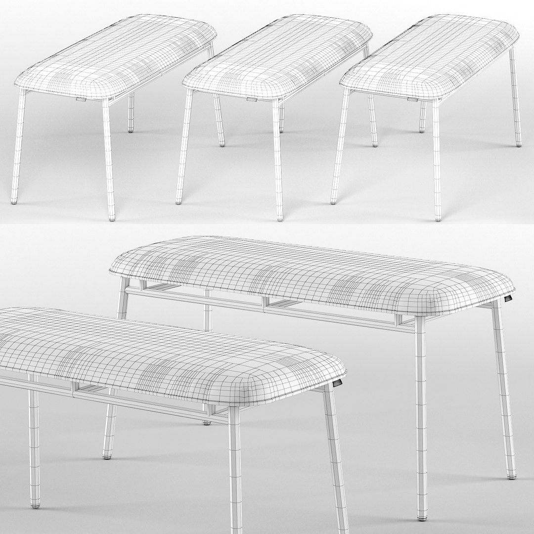 3D Fifties Bench - Calligaris Model - TurboSquid 1452197