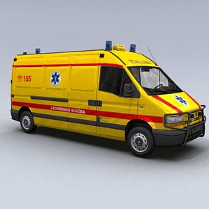 ambulance renault master van 3d model