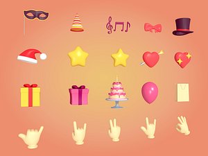 Cartoon Party Icons Pack