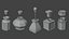 3D model Animated Glowing Potions Set 5 - Game-Ready - PBR Assets