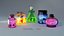 3D model Animated Glowing Potions Set 5 - Game-Ready - PBR Assets