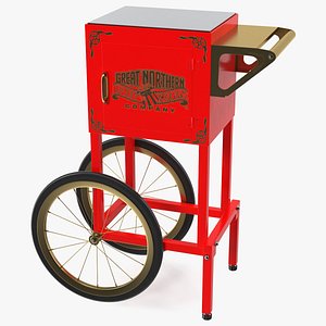 3D great northern popcorn cart model