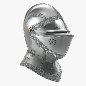 medieval armet helmet 3D model