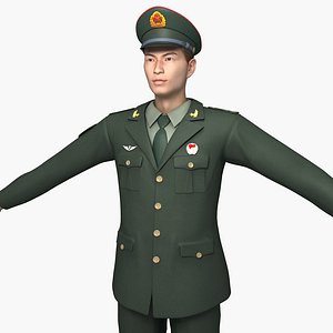 china army soldiers spring 3D
