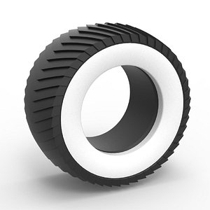 3D Diecast pulling tractor Whitewall rear tire 1 Scale 1 to 25