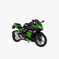 Kawasaki Ninja 300 Motorcycle - Low Poly