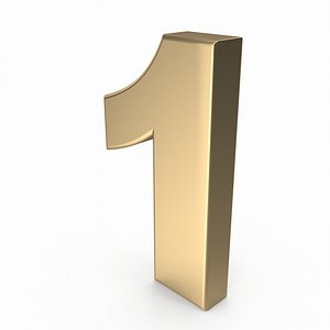 Number 1 digit one gold