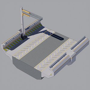 Sci-fi Modular Uncovered Elevated Walkway model