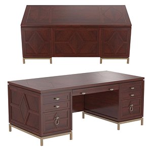Ambella Diamond Executive Desk Dark Mahogany(1)
