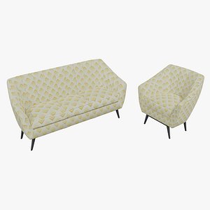 3D model reception room furniture Set