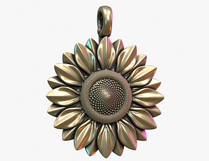 Sun Flower Pendant 3D model